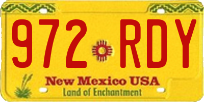 NM license plate 972RDY