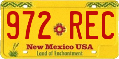 NM license plate 972REC