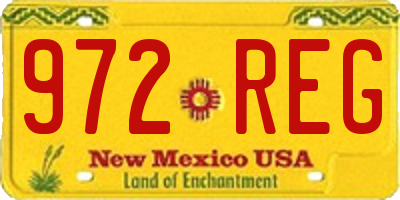 NM license plate 972REG