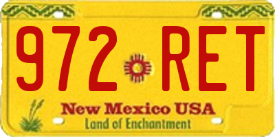 NM license plate 972RET
