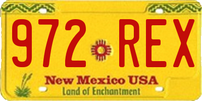 NM license plate 972REX