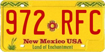 NM license plate 972RFC