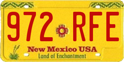 NM license plate 972RFE