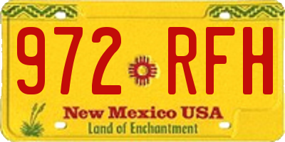 NM license plate 972RFH