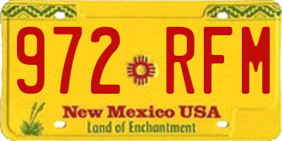 NM license plate 972RFM