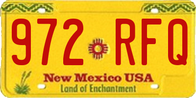 NM license plate 972RFQ