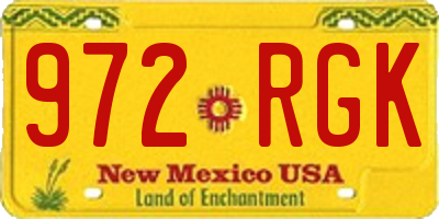NM license plate 972RGK