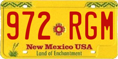 NM license plate 972RGM