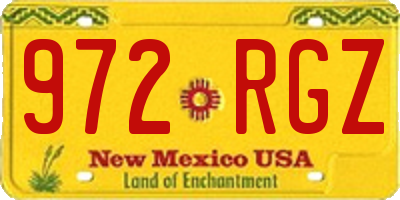 NM license plate 972RGZ