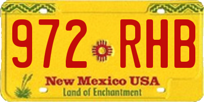 NM license plate 972RHB