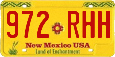 NM license plate 972RHH