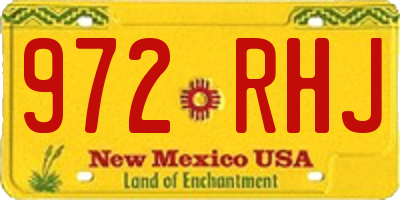 NM license plate 972RHJ