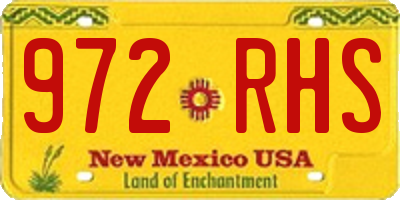 NM license plate 972RHS