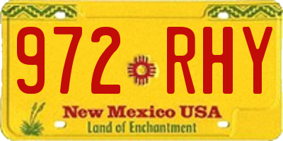NM license plate 972RHY