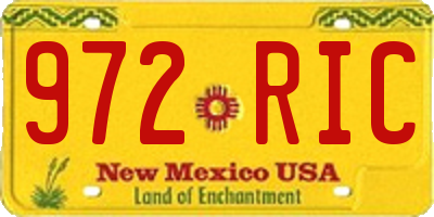 NM license plate 972RIC