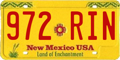 NM license plate 972RIN