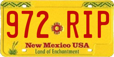 NM license plate 972RIP