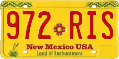 NM license plate 972RIS