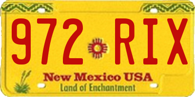NM license plate 972RIX