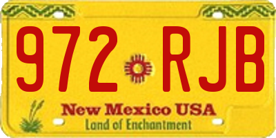 NM license plate 972RJB