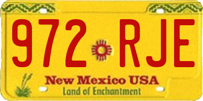 NM license plate 972RJE