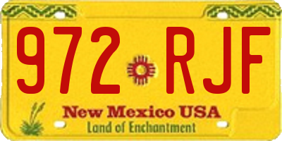 NM license plate 972RJF