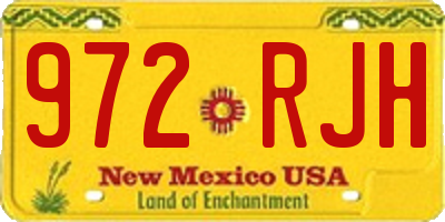NM license plate 972RJH