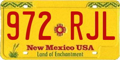 NM license plate 972RJL