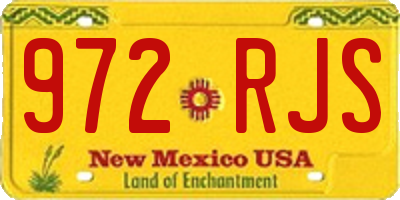 NM license plate 972RJS