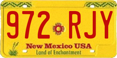 NM license plate 972RJY