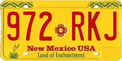 NM license plate 972RKJ