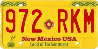 NM license plate 972RKM