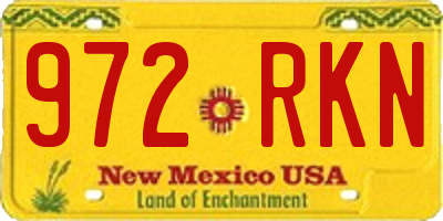 NM license plate 972RKN