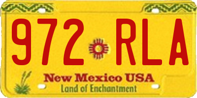NM license plate 972RLA