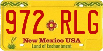 NM license plate 972RLG