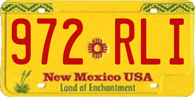 NM license plate 972RLI
