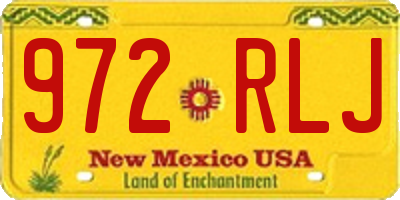 NM license plate 972RLJ