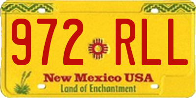NM license plate 972RLL