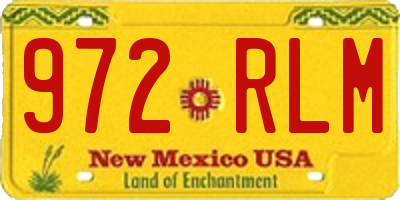 NM license plate 972RLM