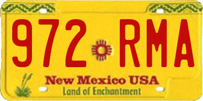 NM license plate 972RMA