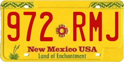 NM license plate 972RMJ