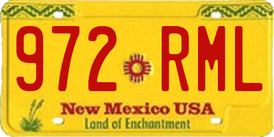 NM license plate 972RML