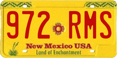 NM license plate 972RMS
