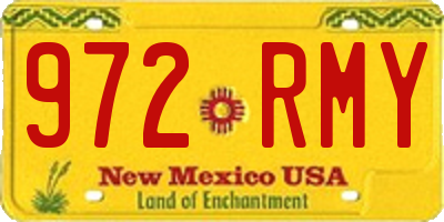 NM license plate 972RMY