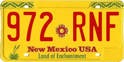 NM license plate 972RNF