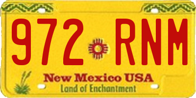 NM license plate 972RNM