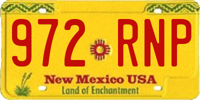NM license plate 972RNP