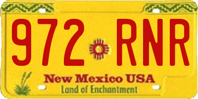 NM license plate 972RNR