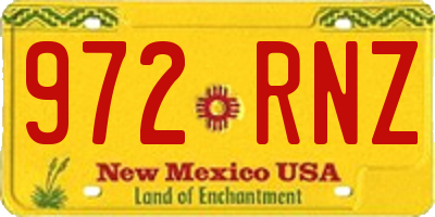 NM license plate 972RNZ