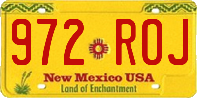 NM license plate 972ROJ